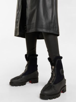 Ankle boots zamszowe Christian Louboutin czarne