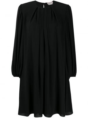 Vestido de tubo ajustado plisado Alexander Mcqueen negro