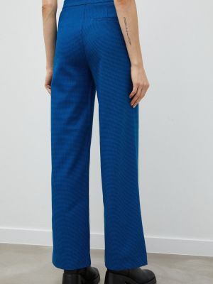Jednobarevné kalhoty s vysokým pasem Gestuz modré