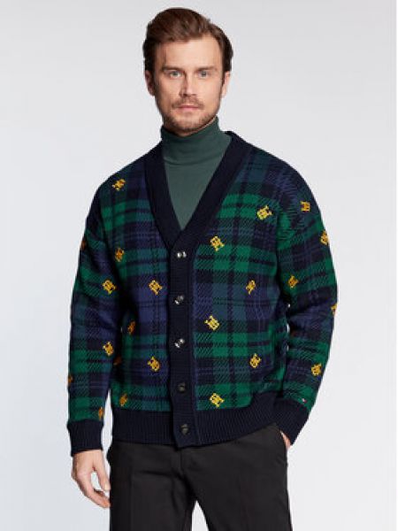 Tommy Hilfiger Kardigan Monogram MW0MW29037 Tmavomodrá Regular Fit