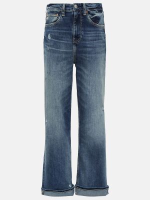 Voľné bootcut džínsy s vysokým pásom Ag Jeans modrá