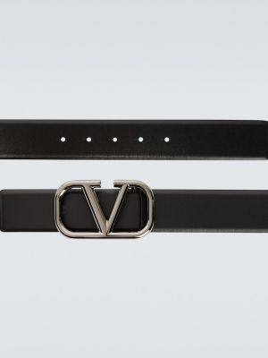 Kožený pásek Valentino Garavani černý