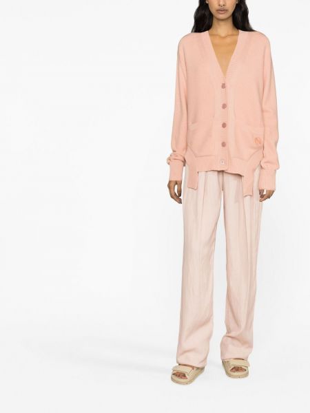 Asymmetrischer kaschmir strickjacke mit v-ausschnitt Stella Mccartney pink