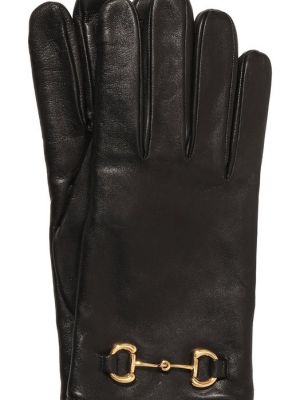 Кожаные перчатки Gucci черные