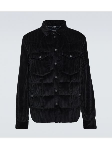 Czarna kurtka sztruksowa bawełniana Moncler Grenoble