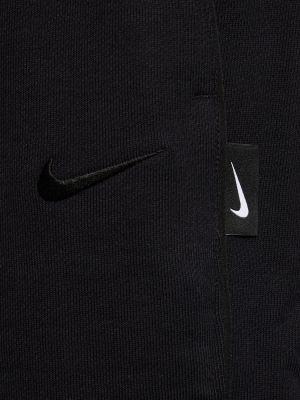 Памучни спортни панталони Nike черно