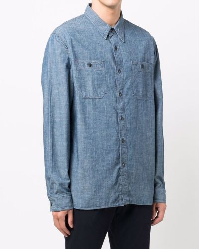 Koszula jeansowa puchowa Ralph Lauren Rrl niebieska