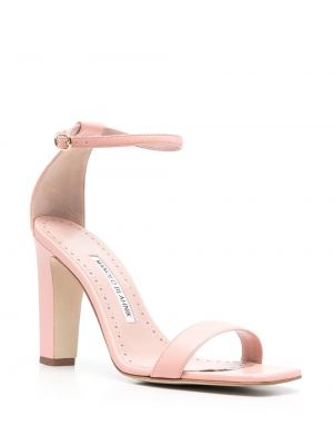 Kožené sandály Manolo Blahnik růžové