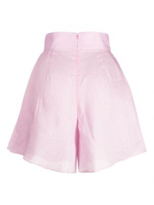 Shorts en lin plissées Bambah rose