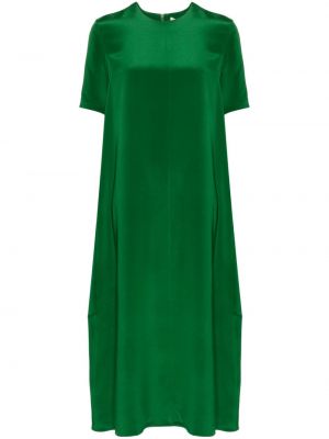 Svilena midi haljina Tibi zelena