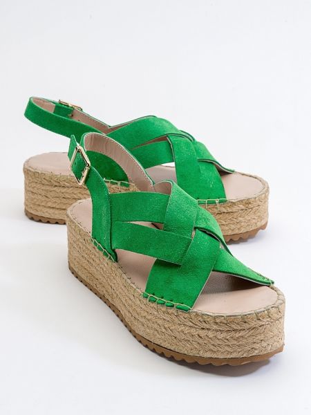 Nahast seemisnahksed sandaalid Luvishoes roheline