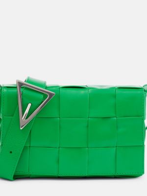 Кожаная сумка через плечо Bottega Veneta зеленая