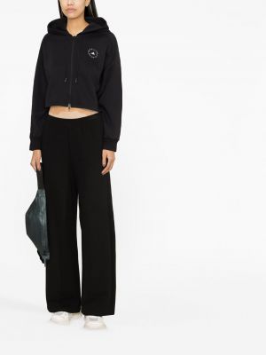 Kapučdžemperis ar rāvējslēdzēju ar apdruku Adidas By Stella Mccartney melns