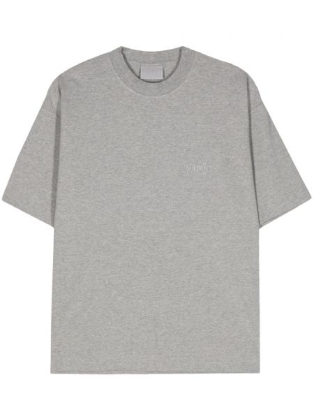 Bavlněné tričko s výšivkou Vtmnts šedé