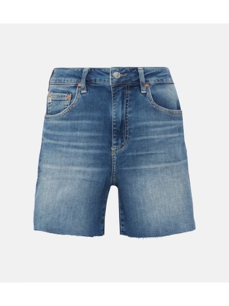 Shorts di jeans a vita alta Ag Jeans blu