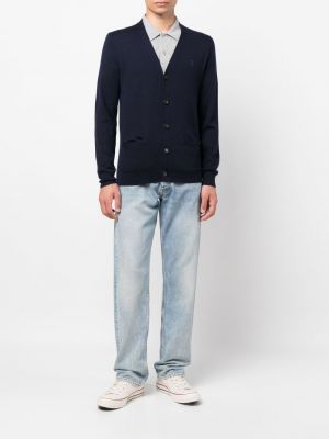 Woll strickjacke mit v-ausschnitt Polo Ralph Lauren blau