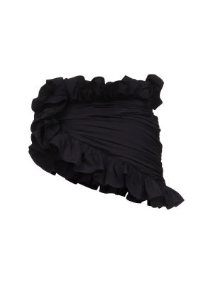 Nylonowa mini spódniczka z falbankami Area czarna
