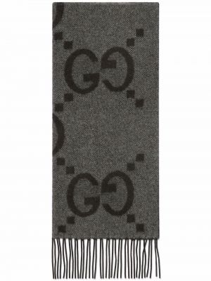 Sciarpa in tessuto jacquard Gucci grigio