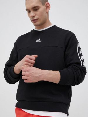Pamut melegítő felső Adidas fekete