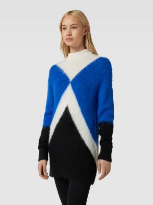 Dzianinowy sweter z wzorem argyle Tommy Hilfiger niebieski