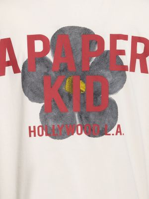 T-shirt a fiori A Paper Kid nero