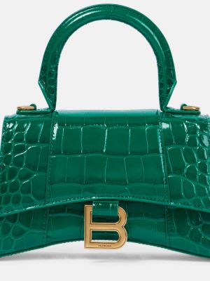 Kožená taška přes rameno Balenciaga zelená