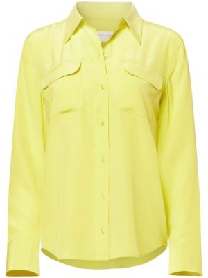 Slim fit hedvábná košile Equipment Žlutá