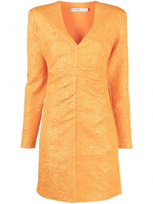 Žakárové šaty s výstrihom do v Gestuz oranžová