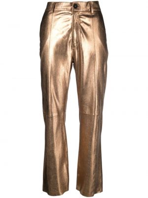 Kožené kalhoty Forte Forte zlaté