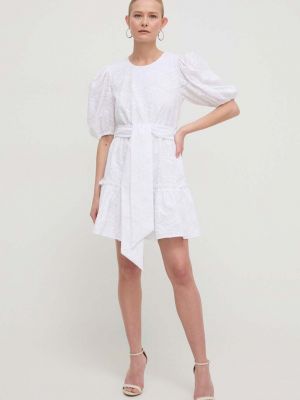 Pamučna mini haljina Silvian Heach bijela