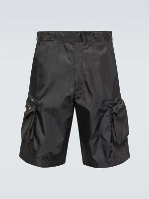 Shorts cargo en nylon Prada noir