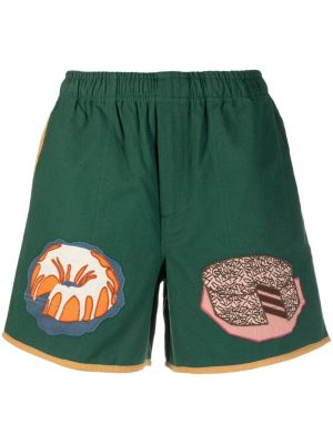 Shorts aus baumwoll mit print Bode grün