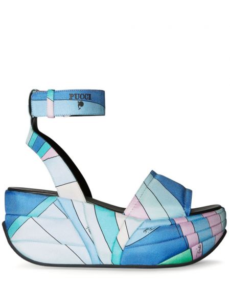 Sandale cu bretele cu platformă Pucci albastru