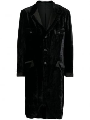 Кадифено палто Yohji Yamamoto черно