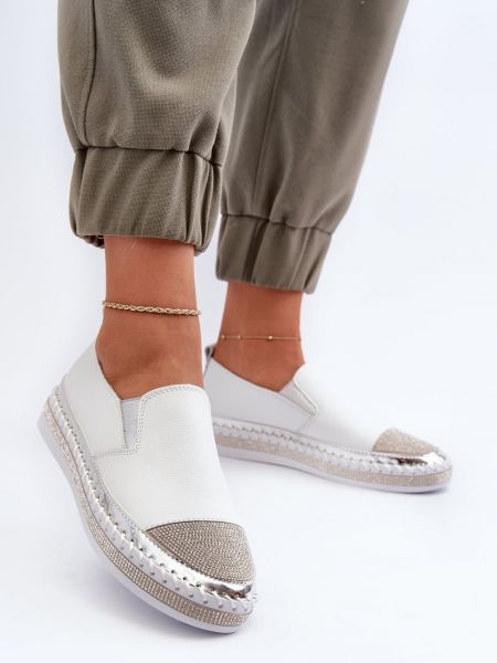 Pantofi din piele cu platformă Kesi alb
