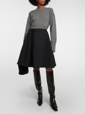 Mini falda de lana Khaite negro