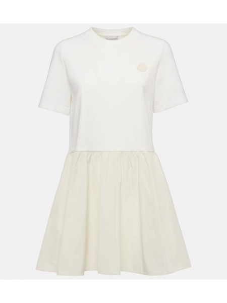 Βαμβακερή φόρεμα Moncler λευκό