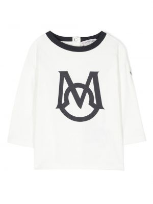 T-shirt con stampa a maniche lunghe Moncler Enfant bianco