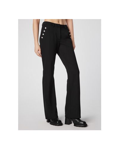 Simple Pantaloni din material SPD500-03 Negru Regular Fit
