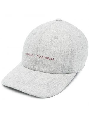Siuvinėtas kepurė su snapeliu Brunello Cucinelli pilka