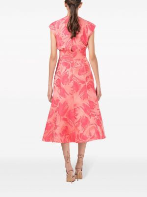Robe mi-longue à imprimé à motifs abstraits Silvia Tcherassi rose