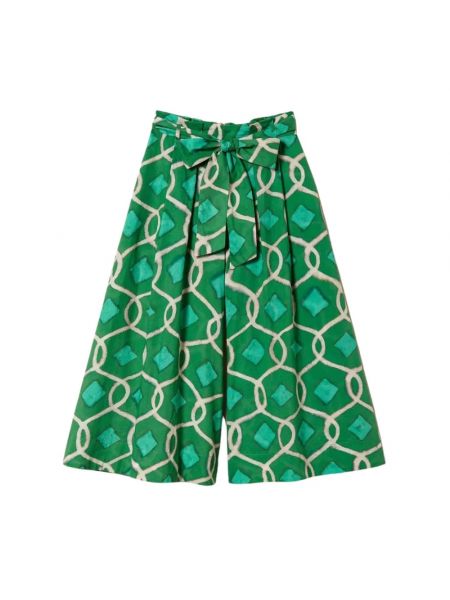 Spodnie relaxed fit Twinset zielone