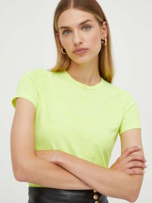 Памучна тениска Elisabetta Franchi жълто