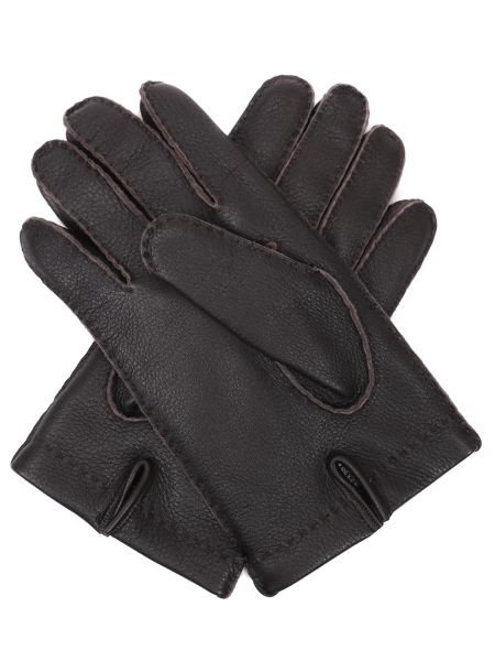 Кожаные перчатки Cesare Attolini коричневые
