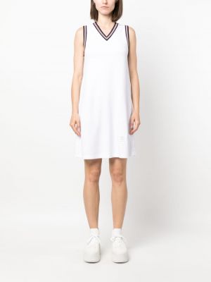 V-kaelusega traksidega kleit Thom Browne valge
