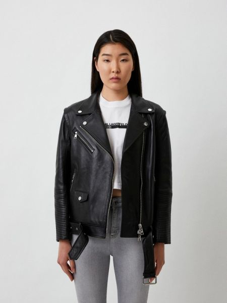 Кожаная куртка Karl Lagerfeld черная