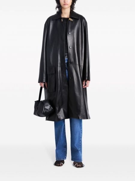Lakovaný kožený kabát Proenza Schouler černý