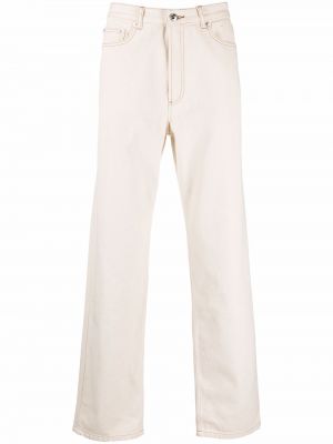 Bavlnené džínsy s rovným strihom A.p.c. béžová
