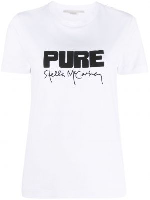 Памучна тениска с принт Stella Mccartney бяло