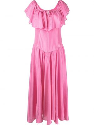 Ruffle silke dress Forte_forte rosa